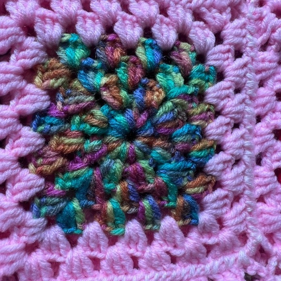 Large Granny Square Crochet Blanket Knit Quilt Handmade Boho 75 X 92 - Picture 14 of 14